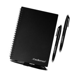 Libreta Inteligente Reutilizable de 50 hojas con 3 plumas Color negro